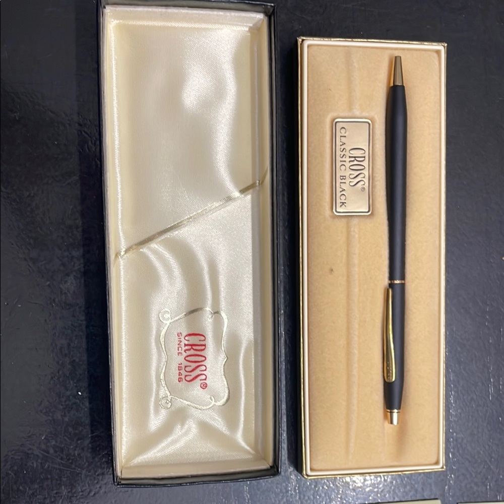 Vintage Cross Classic Black Pen with Gold Accents